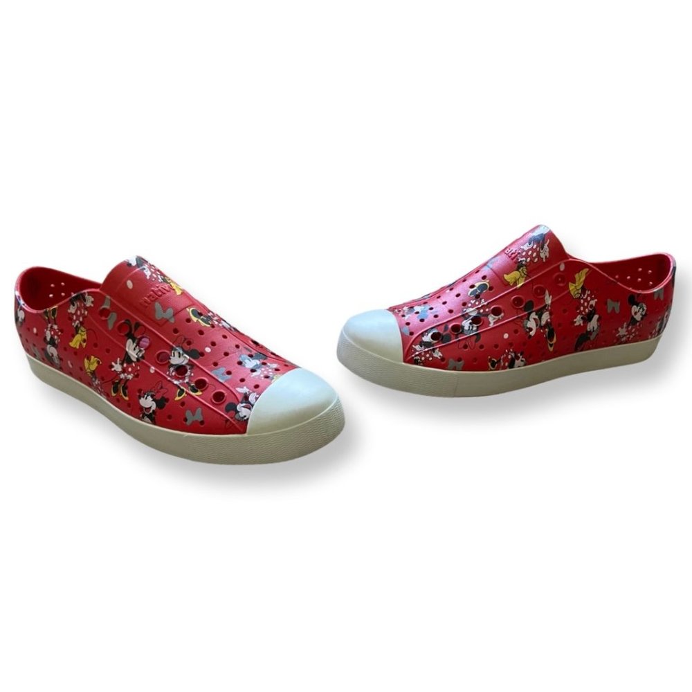 Disney X Native Red Minnie Print Slip on Shoes Women's 10/Men's 8 EUC